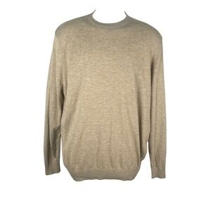 Duchamp London Sweater Mens Large Tan Heather Wool Blend
